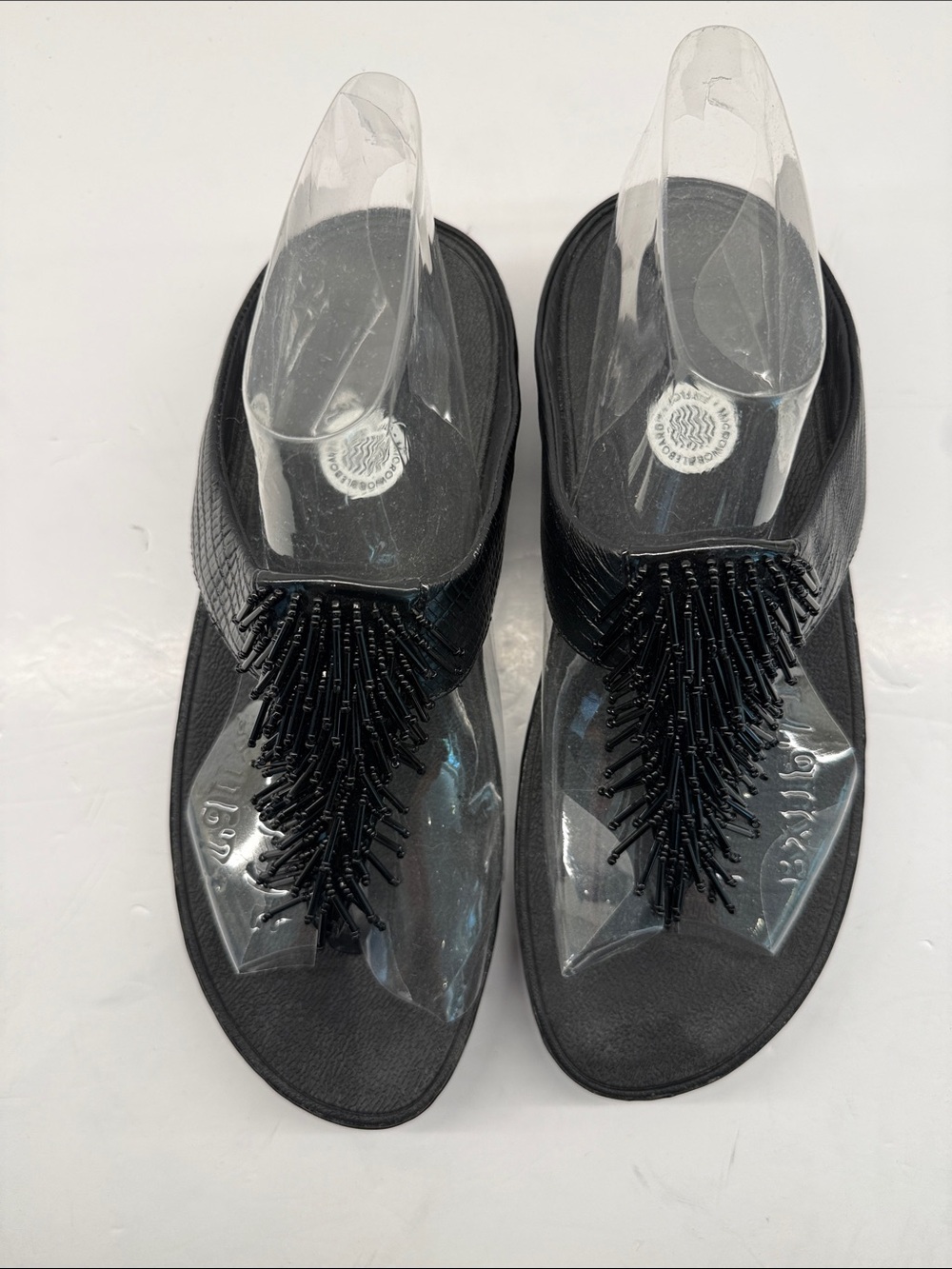 Fitflop Black Beaded Thong Sandals